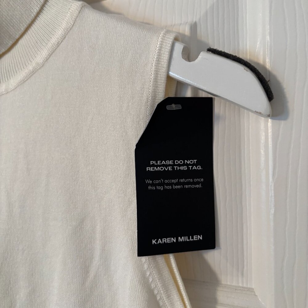 Karen Millen NWT cream sleeveless turtleneck - Picture 3 of 4